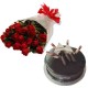 Chocolate Cake and Red Roses